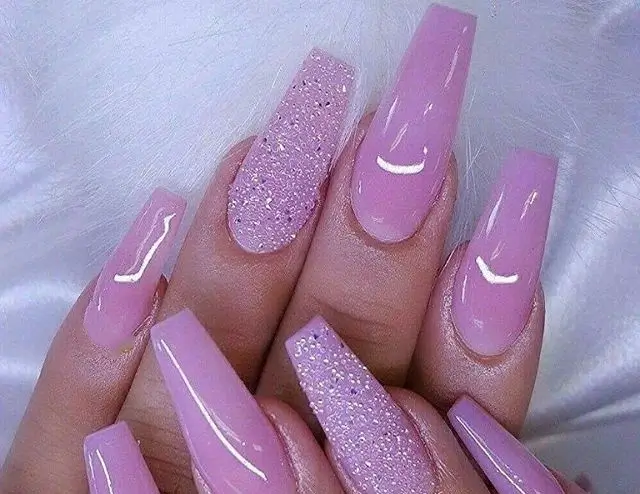 Light Purple Coffin Nails