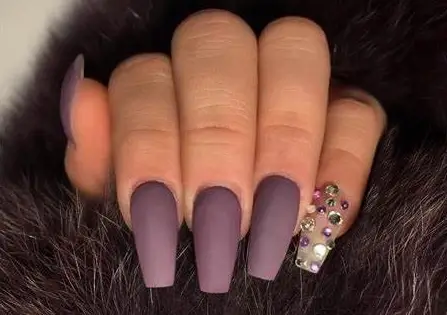 Matter purple coffin nails
