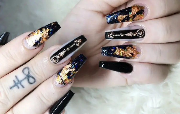 coffin gothic nails