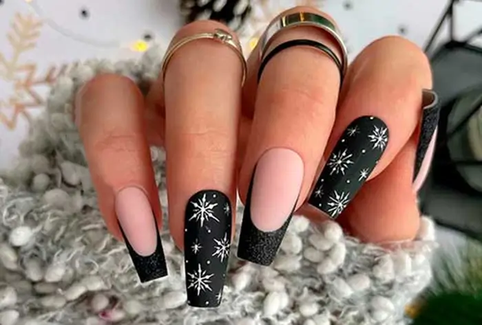 coffin winter nails